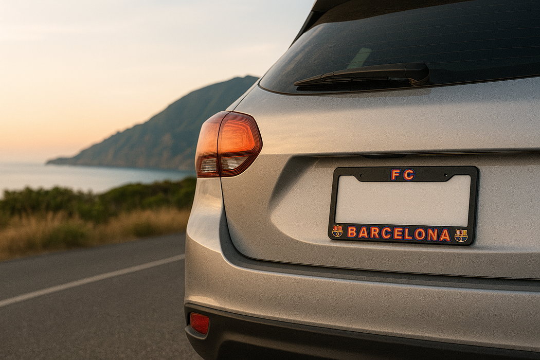 FC Barcelona License Plate Frame Cover – Black - EliteAuto3K