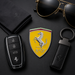 Ferrari 3D Shield Emblem – Yellow Chrome Car Badge 3" x 3"