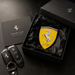 Ferrari 3D Shield Emblem – Yellow Chrome Car Badge 3" x 3"