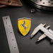 Ferrari 3D Shield Emblem – Yellow Chrome Car Badge 3" x 3"