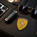 Ferrari 3D Shield Emblem – Yellow Chrome Car Badge 3" x 3"