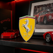 Ferrari 3D Shield Emblem – Yellow Chrome Car Badge 3" x 3"