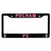 Black license plate frame with 'Fulham FC' text and logos on a white background