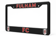 Black license plate frame with 'FULHAM FC' text and logo on a white background