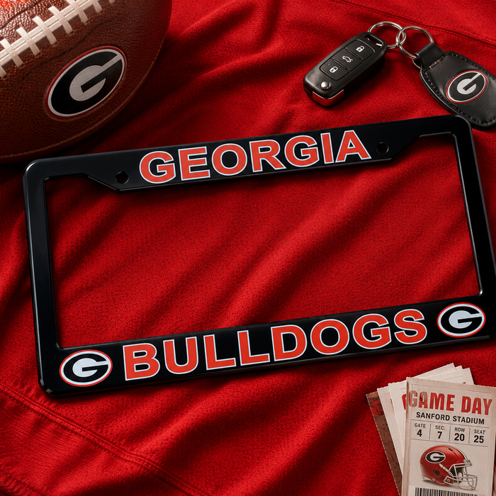 Georgia Bulldogs License Plate Frame – Black UGA Car Tag Cover