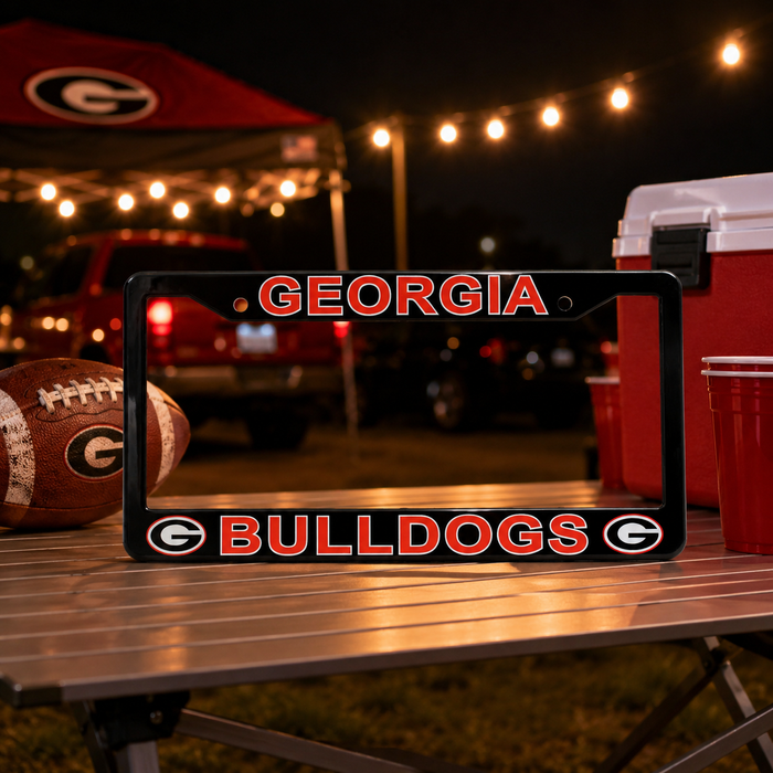 Georgia Bulldogs License Plate Frame – Black UGA Car Tag Cover