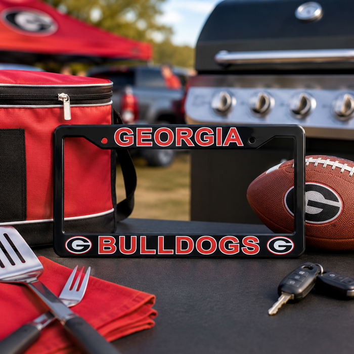 Georgia Bulldogs License Plate Frame – Black UGA Car Tag Cover