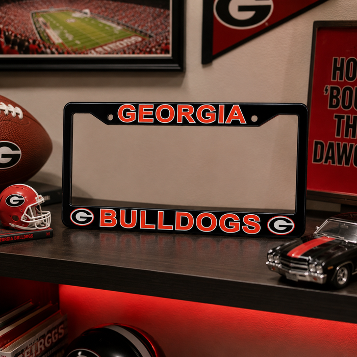 Georgia Bulldogs License Plate Frame – Black UGA Car Tag Cover