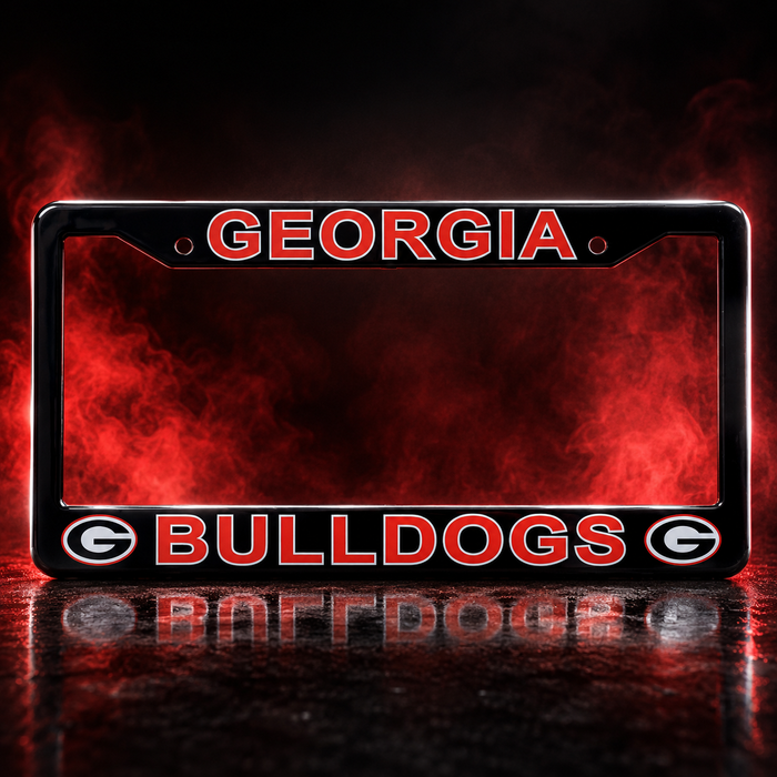Georgia Bulldogs License Plate Frame – Black UGA Car Tag Cover