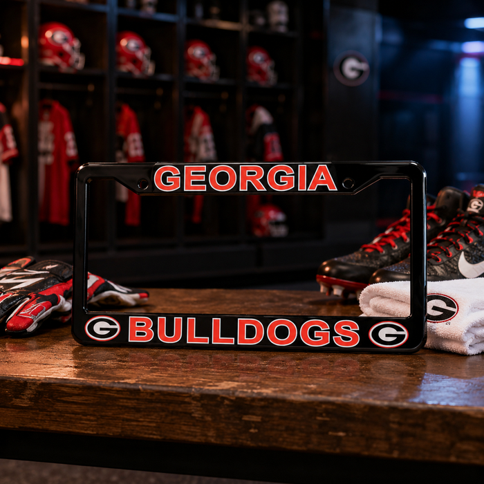 Georgia Bulldogs License Plate Frame – Black UGA Car Tag Cover