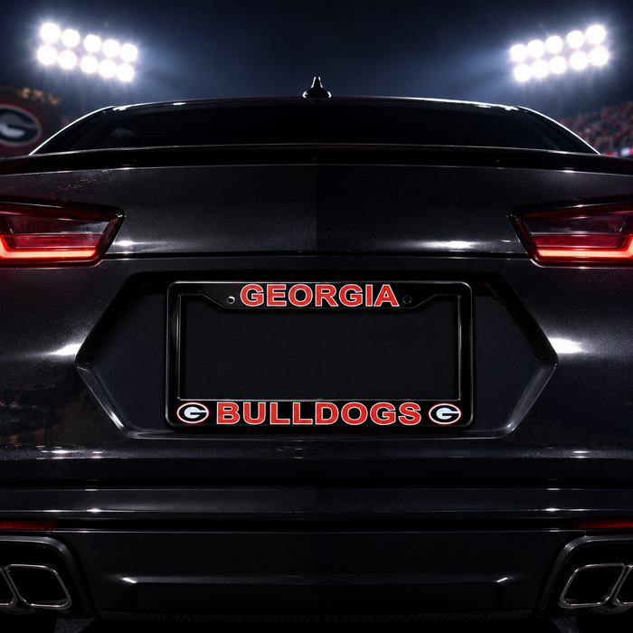 Georgia Bulldogs License Plate Frame – Black UGA Car Tag Cover