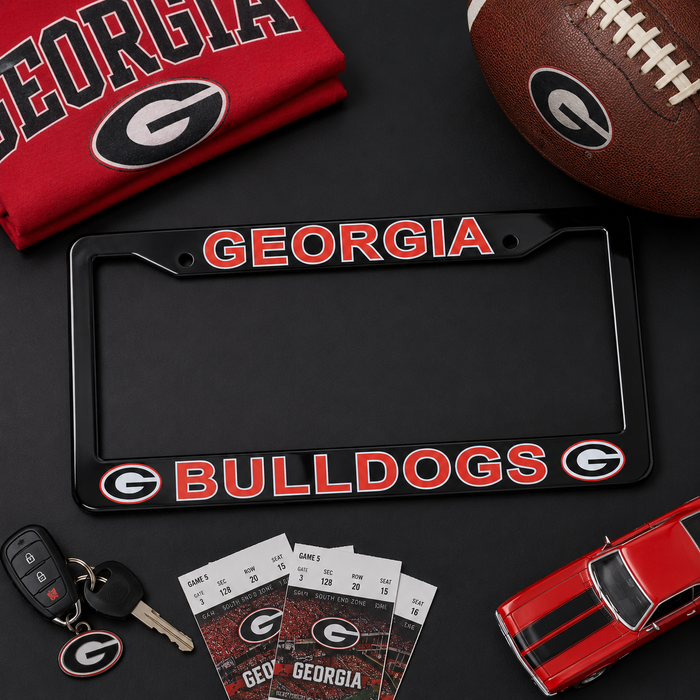 Georgia Bulldogs License Plate Frame – Black UGA Car Tag Cover