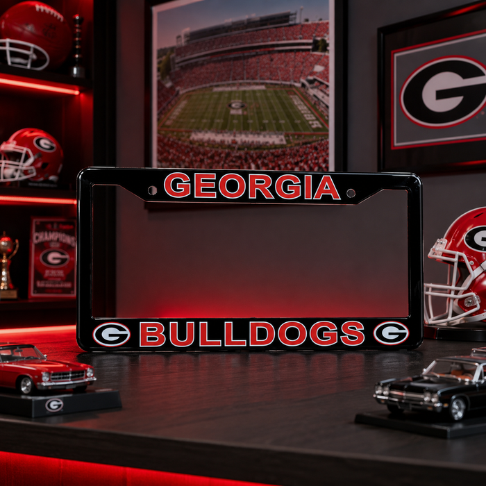 Georgia Bulldogs License Plate Frame – Black UGA Car Tag Cover