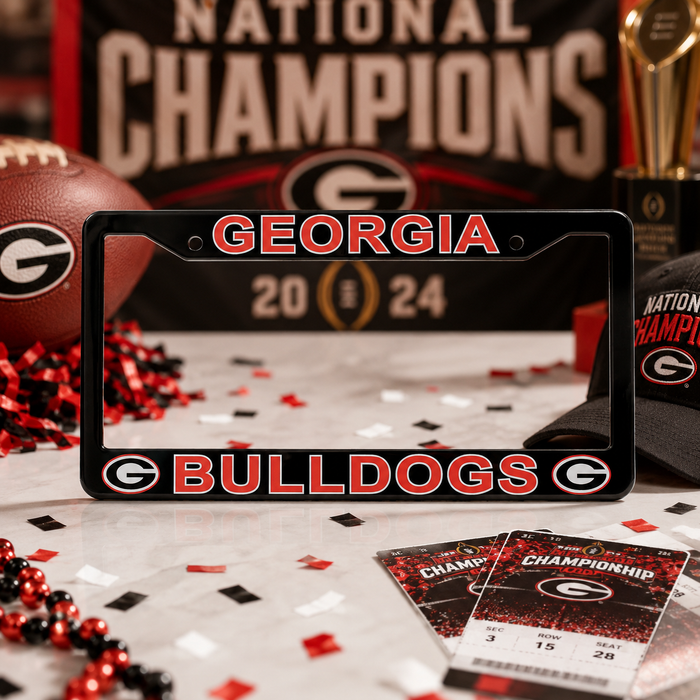 Georgia Bulldogs License Plate Frame – Black UGA Car Tag Cover