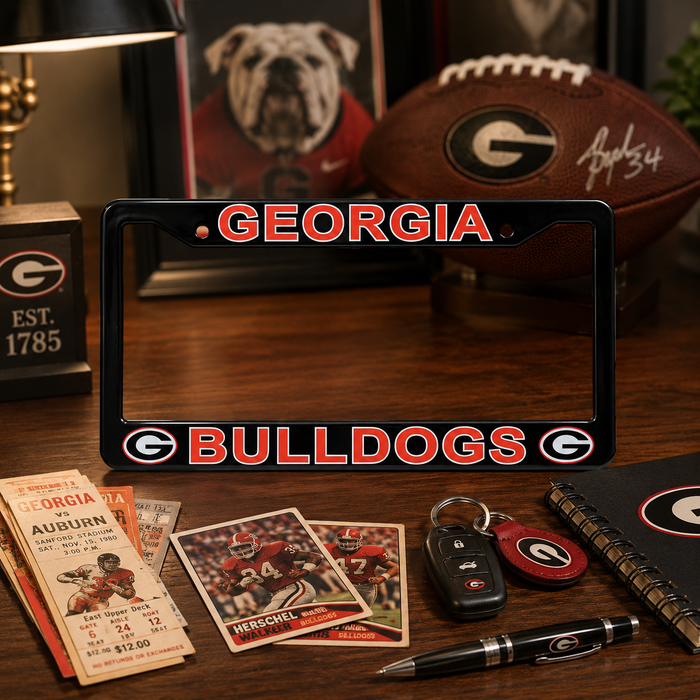Georgia Bulldogs License Plate Frame – Black UGA Car Tag Cover