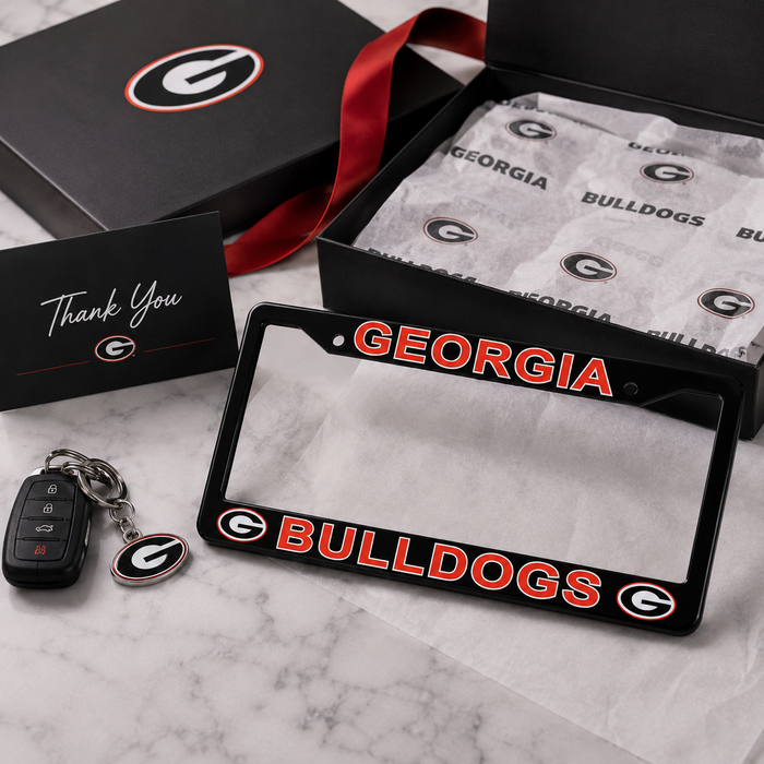 Georgia Bulldogs License Plate Frame – Black UGA Car Tag Cover