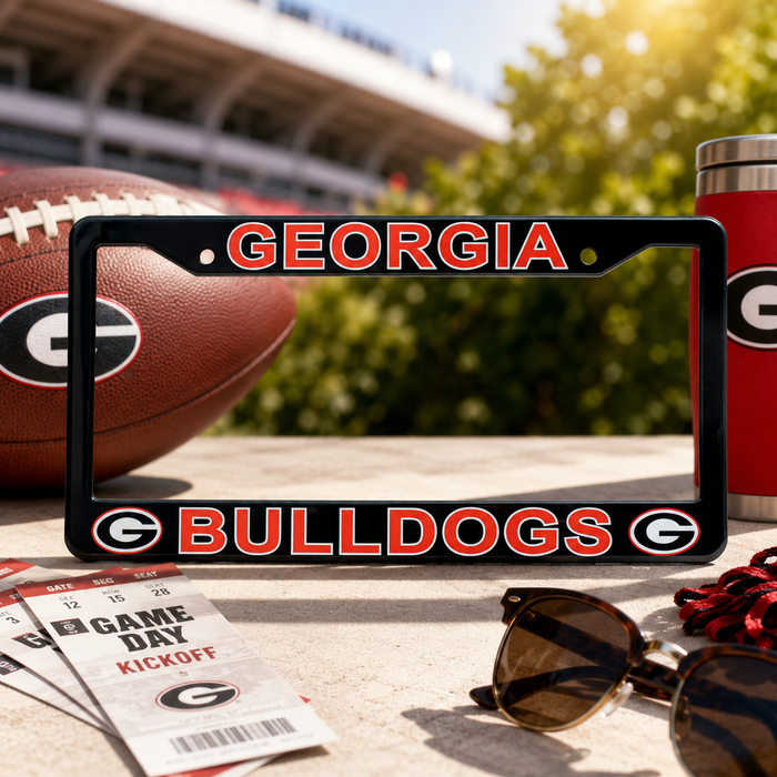 Georgia Bulldogs License Plate Frame – Black UGA Car Tag Cover