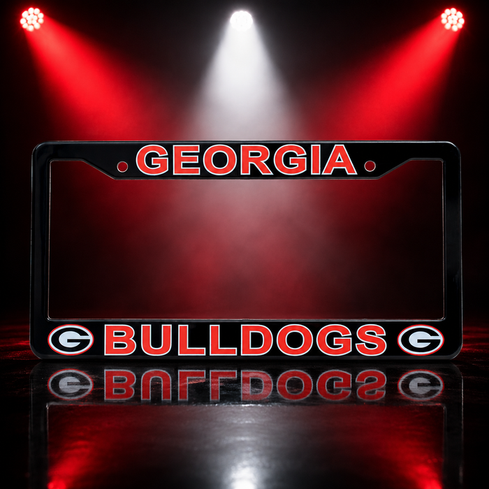 Georgia Bulldogs License Plate Frame – Black UGA Car Tag Cover
