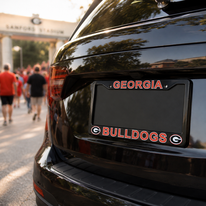 Georgia Bulldogs License Plate Frame – Black UGA Car Tag Cover