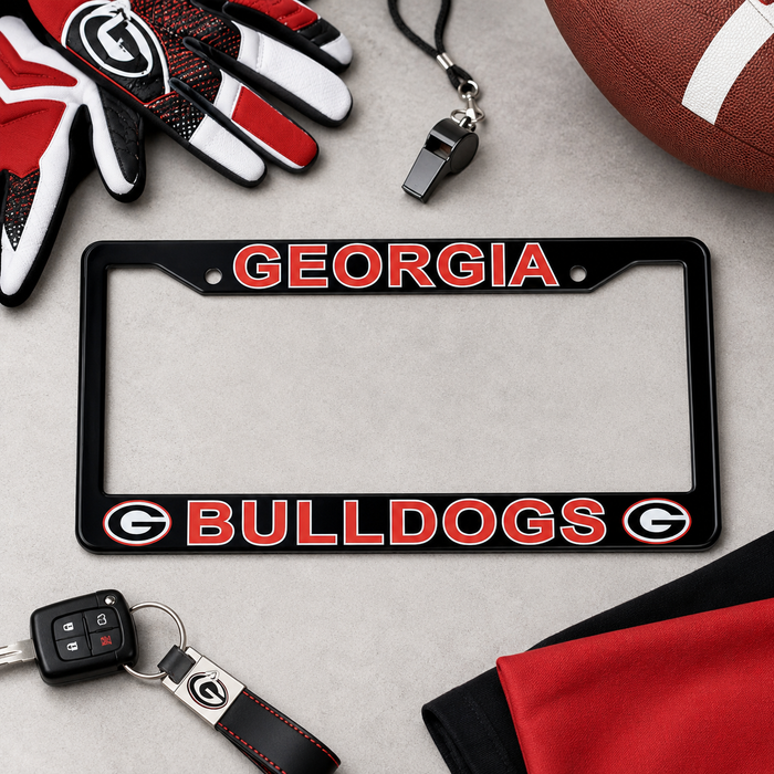 Georgia Bulldogs License Plate Frame – Black UGA Car Tag Cover