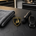 Lamborghini Black & Gold 3D Shield Emblem – 3" Car Badge