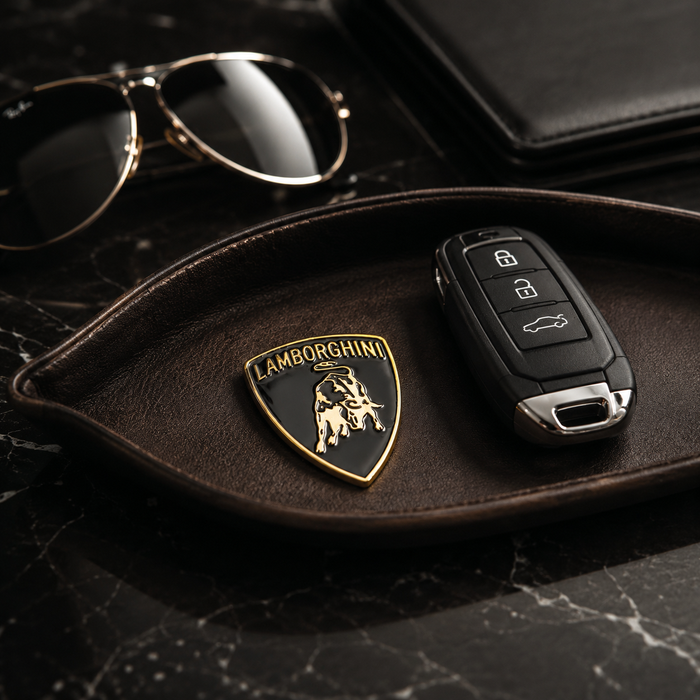 Lamborghini Black & Gold 3D Shield Emblem – 3" Car Badge