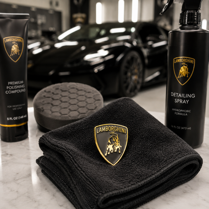 Lamborghini Black & Gold 3D Shield Emblem – 3" Car Badge