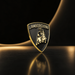 Lamborghini Black & Gold 3D Shield Emblem – 3" Car Badge