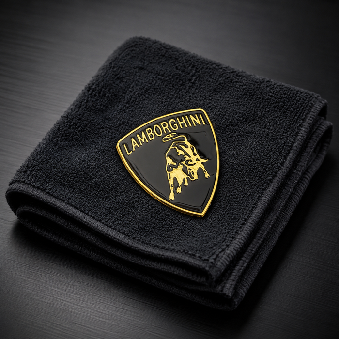 Lamborghini Black & Gold 3D Shield Emblem – 3" Car Badge