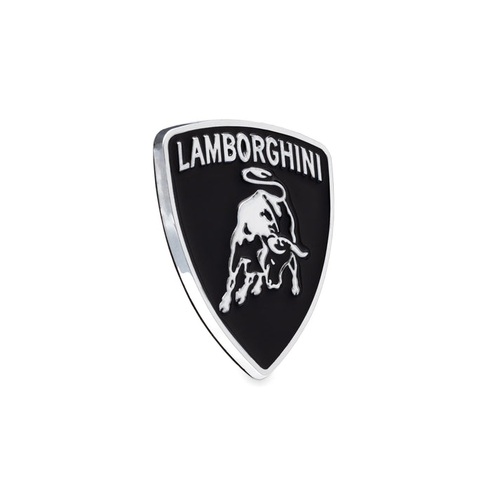 Lamborghini Car Emblem – Black & Chrome Lambo Badge & Decal Sticker