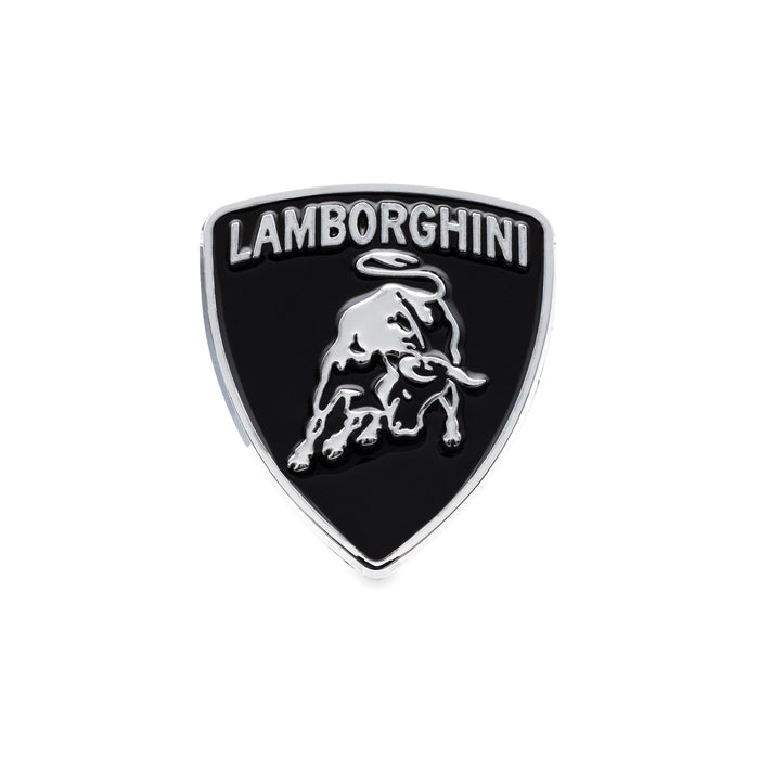 Lamborghini Car Emblem – Black & Chrome Lambo Badge & Decal Sticker