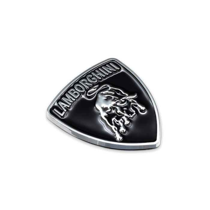 Lamborghini Car Emblem – Black & Chrome Lambo Badge & Decal Sticker