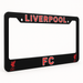 Black license plate frame with 'Liverpool FC' text and logo on a white background