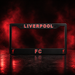 Black license plate frame with 'LIVERPOOL FC' text on a dark background