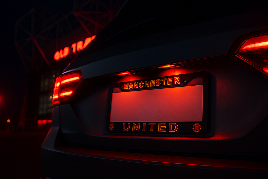 Manchester United License Plate Frame Cover – Black - EliteAuto3K