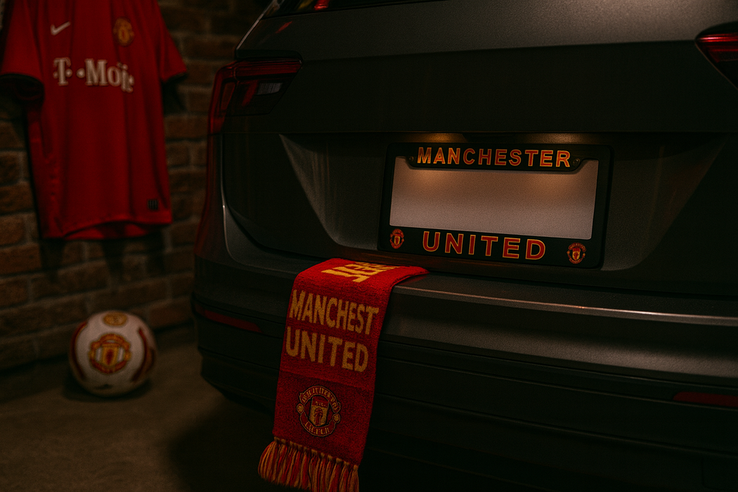 Manchester United License Plate Frame Cover – Black - EliteAuto3K