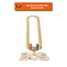 A gold-toned chain necklace with a large '305' pendant and a small 'HU' charm, both embellished with clear rhinestones, shown on a white background with an orange label at the top reading '18K GOLD-PLATED ZINC ALLOY CHAIN'.
