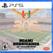 PS5 game case cover for 'Miami Hurricanes 305 Turnover Chain' by Elite Auto 3K, featuring a gold chain necklace with a large '305' pendant encrusted with rhinestones, set against a blurred Miami Hurricanes football stadium background. The PS5 logo is visible in the top left corner.
