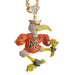 A gold-toned bird mascot pendant, likely a duck or coqui, covered in rhinestones. The bird is wearing an orange jersey with a green and gold letter 'M' on the chest, yellow claws and beak accents, and a gold crown.