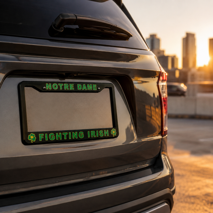 Notre Dame Fighting Irish License Plate Frame – Black Car Tag Cover