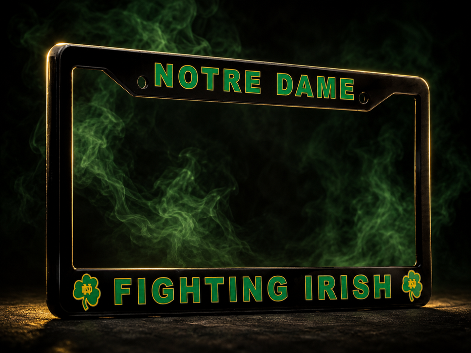 Notre Dame Fighting Irish License Plate Frame – Black Car Tag Cover