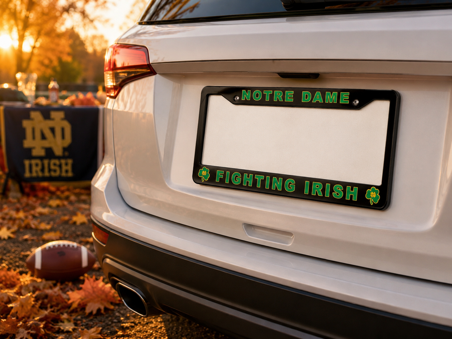 Notre Dame Fighting Irish License Plate Frame – Black Car Tag Cover