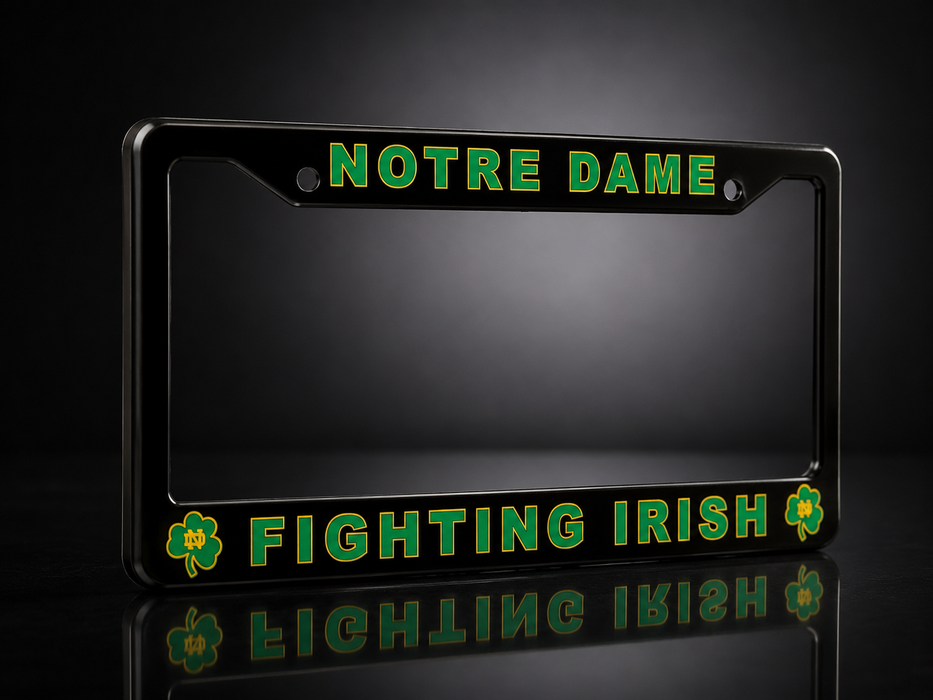 Notre Dame Fighting Irish License Plate Frame – Black Car Tag Cover