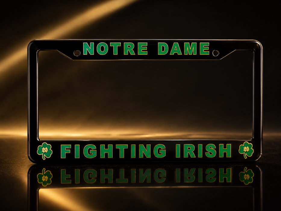 Notre Dame Fighting Irish License Plate Frame – Black Car Tag Cover