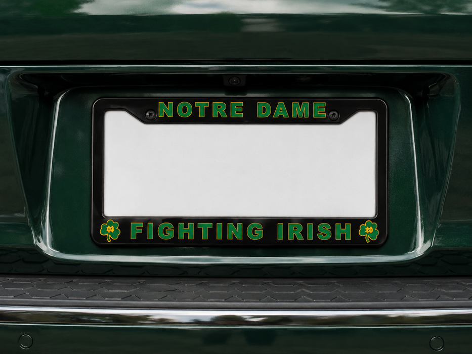 Notre Dame Fighting Irish License Plate Frame – Black Car Tag Cover