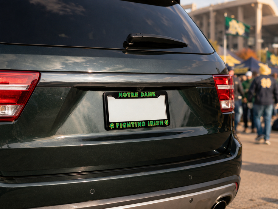 Notre Dame Fighting Irish License Plate Frame – Black Car Tag Cover