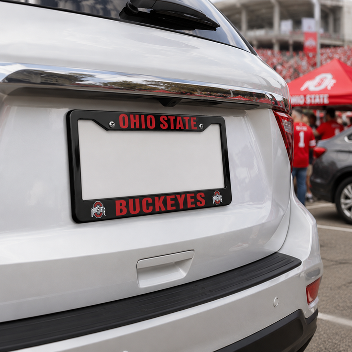 Ohio State Buckeyes Black License Plate Frame Cover