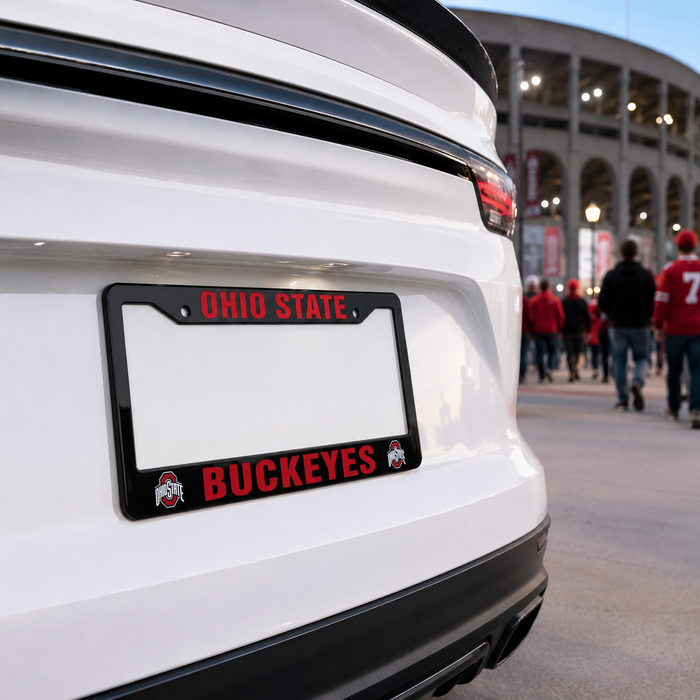 Ohio State Buckeyes Black License Plate Frame Cover