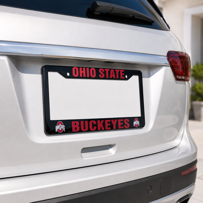 Ohio State Buckeyes Black License Plate Frame Cover