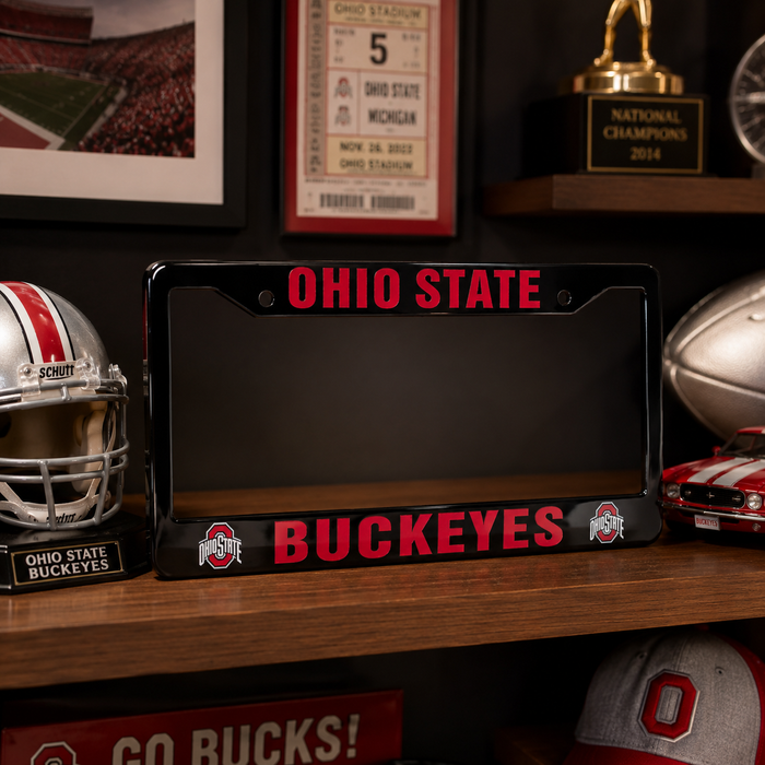 Ohio State Buckeyes Black License Plate Frame Cover
